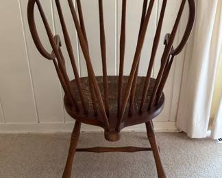 Antique Windsor Arm Chair with Rush Seat. Photo 4 of 5.