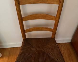 Antique Shaker Ladder Back Child's Chair with Rush Seat. Measures 19" W x 30" H with 12" Seat Height. Photo 2 of 3.