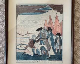 Framed Watercolor Reproduction of May Ann Willson's "Prodigal Son Reclaimed." Measures 18" W x 14" H Overall. Photo 1 of 3.
