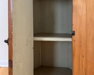 Antique Pine Corner Cabinet. Measures 30" W x 16" D x 66" H. Photo 4 of 6.