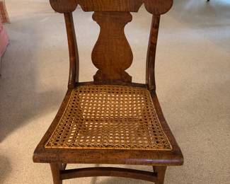 Antique Bird's Eye Maple Chair with Rush Seat - 2 Available. Each Measures 17" W with 17" Seat Height. Photo 1 of 4.