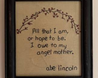 Needlepoint Abe Lincoln Quote.
