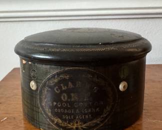 Clark's O.N.T. Spool Cotton Tread Jar. Photo 1 of 2.