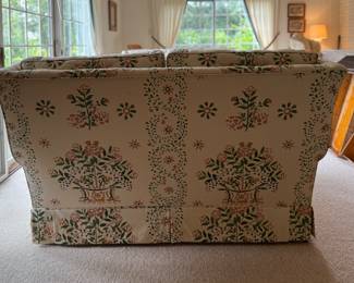 Wing Back Loveseat Upholstered In Quilted Shaker Style Fabric - 2 Available. Each Measures 60" W x 36" D. Photo 5 of 5.