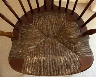 Antique Windsor Arm Chair with Rush Seat. Photo 2 of 5.