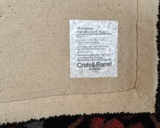 Crate & Barrel Hand Hooked Wool Rug. Measures 4'2" x 5' 12". Photo 4 of 4.