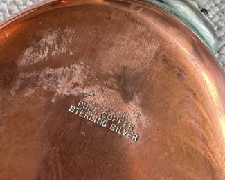 Copper & Sterling Silver Lidded Casserole. Photo 3 of 3.