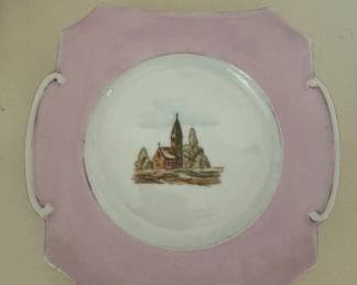 Porcelain Hand-Painted Decorative Plate. Measures 7.5" D. Photo 1 of 2.