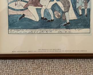 Framed Watercolor Reproduction of May Ann Willson's "Prodigal Son Reclaimed." Measures 18" W x 14" H Overall. Photo 2 of 3.