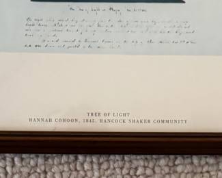 Framed Watercolor Reproduction of Hannah Cohoon, 1845 "Tree of Life." Measures 18" W x 14" H Overall. Photo 2 of 3.