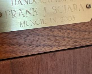 Clock handcrafted by Frank J. Sciara 2003