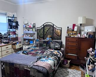Room filled of womens clothing, shies, MCM furniture, organnazational racks, makeup (designer, drugstore), skincare and MORE!