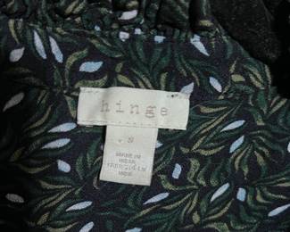 Hinge Green Leaf Print Blouse – Size S | Boho Chic Long Sleeve Top