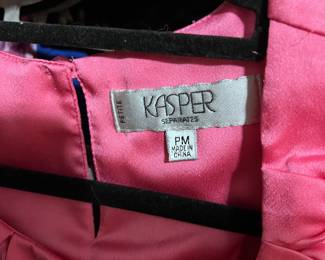 Kasper Petite Hot Pink Blouse – Women’s Size PM Satin Ruffle Neck Top