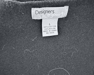 Designers Originals Women’s Black Knit Sweater Size L – 80% Cotton Blend Classic Pullover