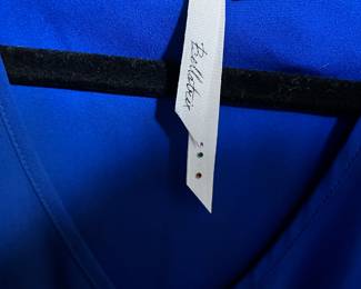 Bellatrix Women’s Royal Blue Blouse – Size XS V-Neck Silky Dressy Top