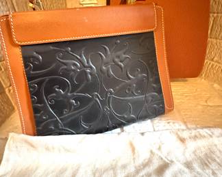 Delvaux Brown Leather Embossed Flap Bag – Luxury Belgian Designer Handbag with Signature Dust Bag