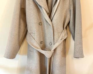 NA-KD Oversized Wool Blend Belted Coat – Light Gray Long Wrap Winter Jacket Size 34