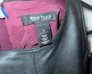 White House Black Market Faux Leather & Wine Dress | Sophisticated Mixed Material Style 6