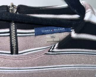 Tommy Hilfiger Women’s Striped Metallic Sheath Dress – Size 2 | Classic Chic Workwear