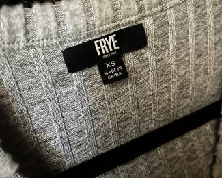 Frye Gray Ribbed Knit Sweater | Cozy Classic Casual Style XS