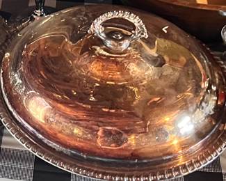 Silver platter chaffing dish