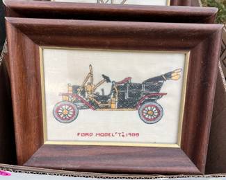 Vintage Classic embroidered frame cars