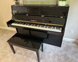 Hallet , Davis & Co.  upright piano , polished ebony 