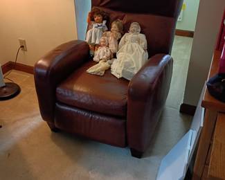 vintage dolls and a lift chair 