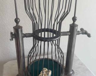 Large Silver Birdcage Dice Tumbler