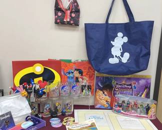 Disney Commentorive Glasses, Lithographs  Bags