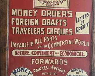Metal American Express Framed Sign 