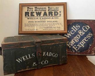 Vtg Wells Fargo Strongbox Signs