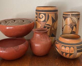 Rare Vtg Native American Pottery Hopi  Santo Domingo