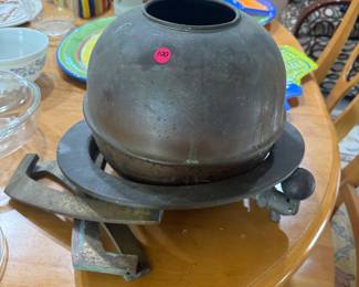 Kitchen table. Early 1900's beer tapper. Brass 