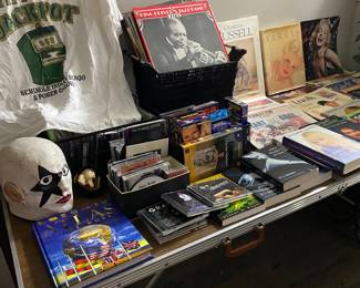 Loads of Tapes CDs DVDS Collectible Magazines ...Collectible Large Marilyn Monroe Calendars....Books