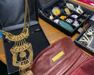 Amazing European Long Necklace...Vintage Cartier Unusual Jewelry Pouch
