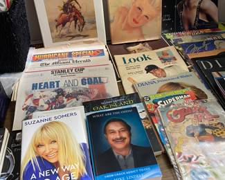 Collectible Vintage Magazines....Vintage Marilyn Monroe Calendars....Vintage Collectible Artist Hardcover Coffee Table Books...
