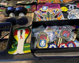 Vintage Artist Hand Painted Belts....Loads of Patches and Large Designer European Patches