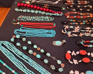 Large collection of turquoise, sterling, and pearl jewelry