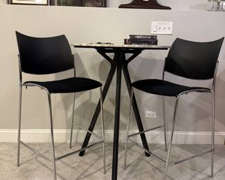 Marble top bar table and chairs