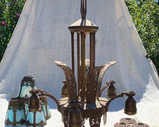 Craftsman style chandelier (c. 1915)