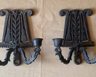 Cast iron candle wall sconces