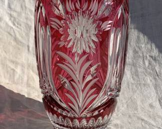 Cut crystal vase