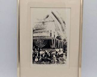 "The Family on the Fourth" Hand Printed Artist Print by Pat Conant