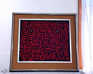 Funky Red Geometric Mola