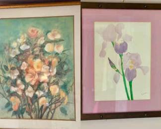 “Sidney Loeb" and "Linda Baker” Signed Floral Prints