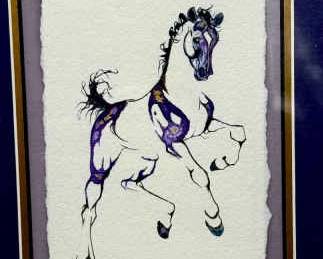 Signed Sarah Richards Horse Watercolor