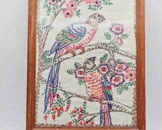 Embroidered Parrot Art