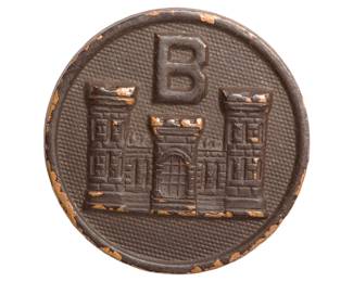 Authentic WWI US Army Corps of Engineers "B" Company Collar Disc - Castle Insignia